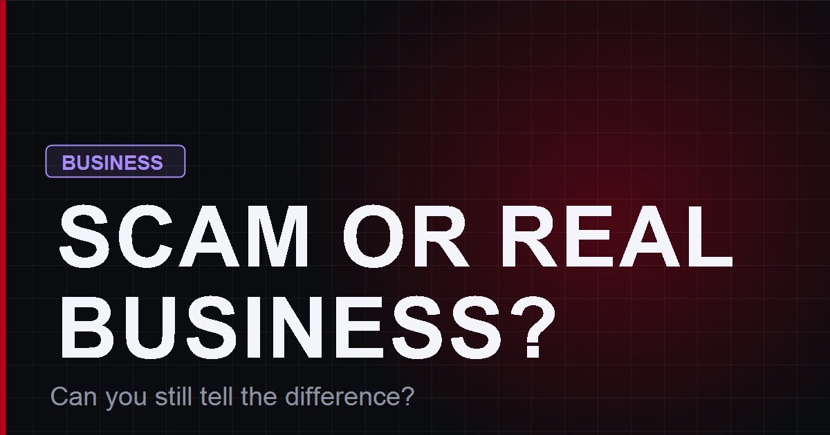Scam or Real Business? — a StupidGames game