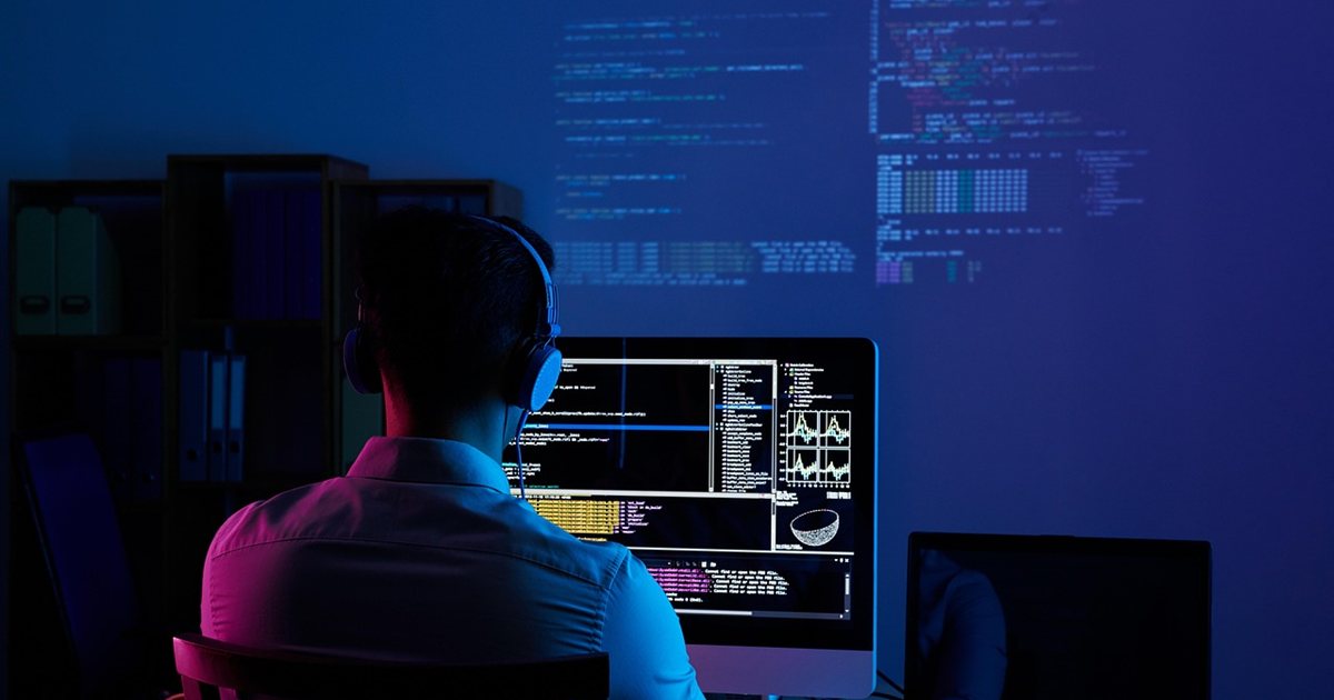 Lines of computer code on a screen